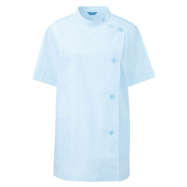 KAZEN レディス医務衣半袖 （ナースジャケット） 医療白衣 サックスブルー（水色） M 360-31（直送品）