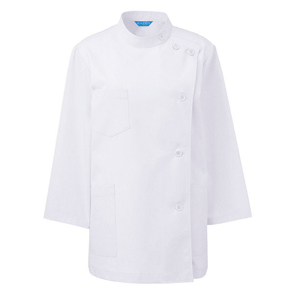 KAZEN レディス医務衣七分袖 （ナースジャケット） 医療白衣 ホワイト LL 361-70（直送品）