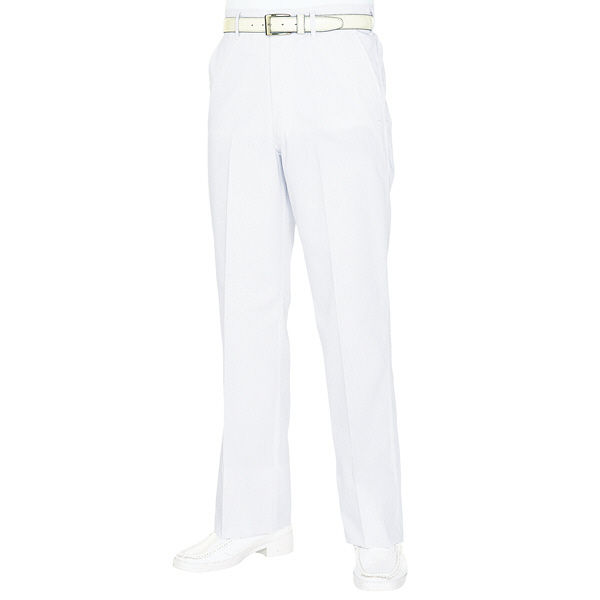KAZEN メンズスラックス 医療白衣 ホワイト W100cm 430-90（直送品）