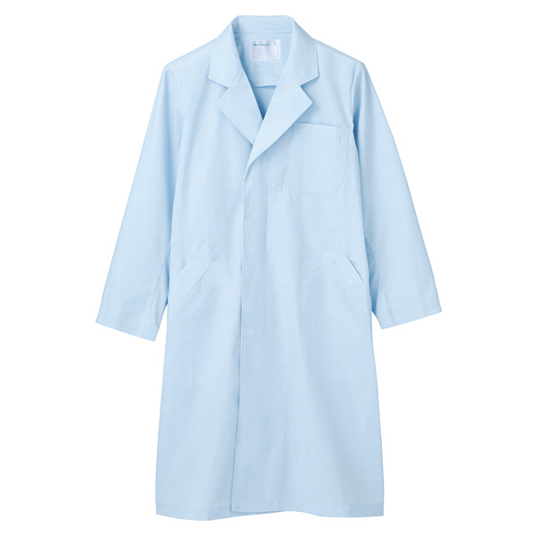 住商モンブラン ドクターコート（メンズ/シングル） 医療白衣 診察衣 長袖 サックスブルー（水色） 4L 51-603（直送品）