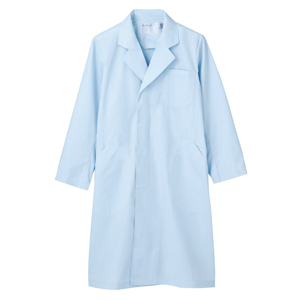 住商モンブラン ドクターコート（メンズ・長袖） 医療白衣 診察衣 サックスブルー（水色） シングル 4L 51-803（直送品）