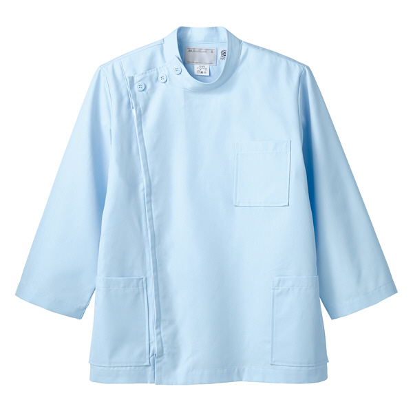 住商モンブラン ケーシー（メンズ・8分袖） 医務衣 医療白衣 サックスブルー（水色） S 52-813（直送品）