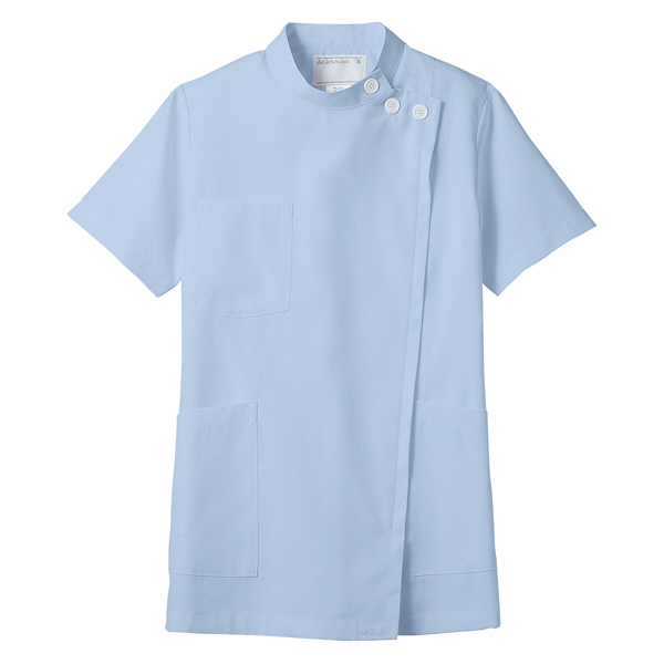 住商モンブラン レディス医務衣（ケーシージャケット） ナースジャケット 医務衣 医療白衣 半袖 サックスブルー（水色） 3L 72-366（直送品）