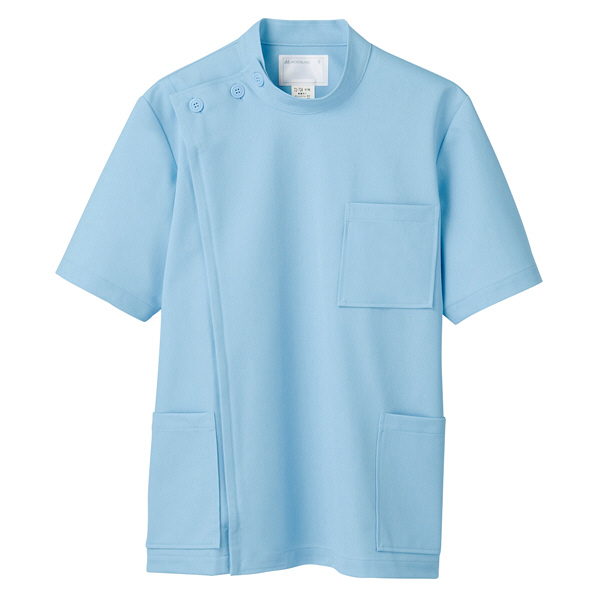 住商モンブラン ケーシー（メンズ・半袖） 医務衣 医療白衣 サックスブルー（水色） 3L 72-704（直送品）