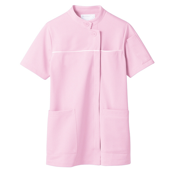 住商モンブラン ジャケット（レディス・半袖） ナースジャケット 医療白衣 ピンク/白 M 73-1304（直送品）
