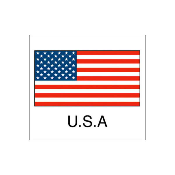 ササガワ 国旗シール U.S.A 22-2500 1袋（96片（24片×4シート）入×10冊）（取寄品）