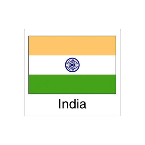 ササガワ 国旗シール India 22-2519 1袋（96片（24片×4シート）入×10冊）（取寄品）