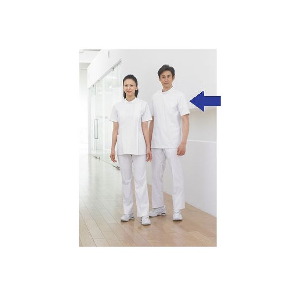 KAZEN　メンズXLA医務衣半袖　4L　ホワイト　XLA100-C/10-4L　（直送品）