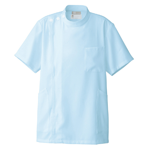 AITOZ（アイトス） メンズ半袖KCコート メンズ医務衣 医療白衣 サックス L 861303-007（直送品）