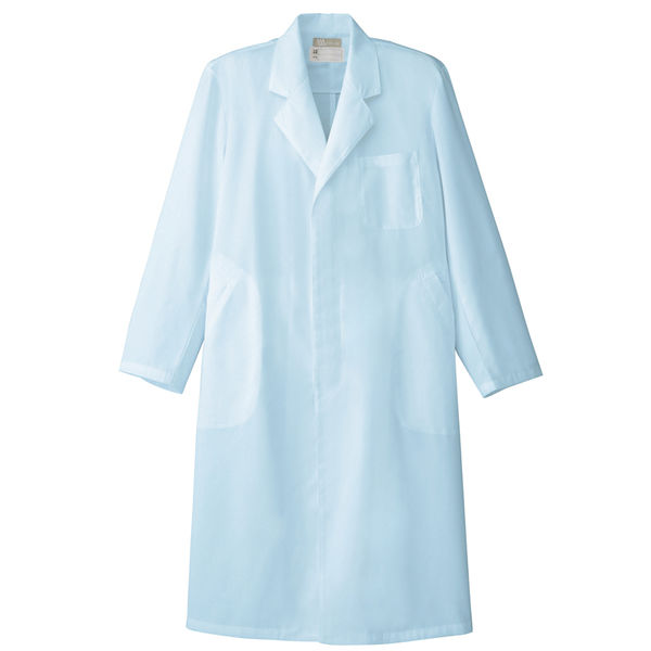 AITOZ（アイトス） メンズ診察衣シングル コート型白衣 医療白衣 薬局衣 半袖 サックス L 861313-007（直送品）