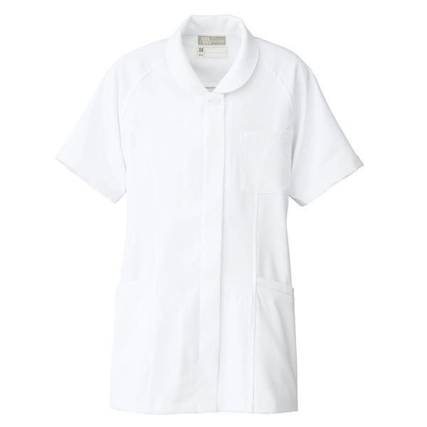 AITOZ（アイトス） センターチュニック（女性用） ナースジャケット 医療白衣 半袖 ホワイト 5L 861341-001（直送品）