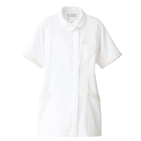 AITOZ（アイトス） サイドチュニック（女性用） ナースジャケット 医療白衣 半袖 ホワイト LL 861343-001（直送品）
