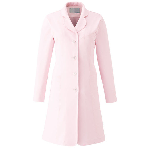 トンボ ウィキュア 薬局衣 レディースコート CM700 ピンク S 1枚 医療白衣 ドクターコート 診察衣（取寄品）