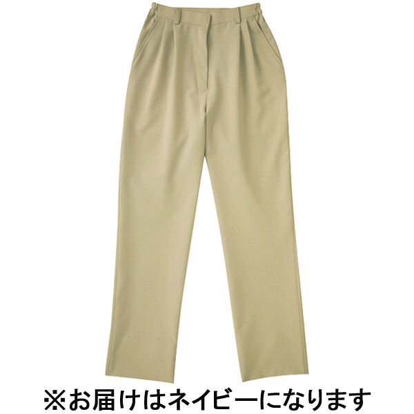 KAZEN レディスツータックパンツ 医療白衣 ネイビー M APK720-C/8（直送品）