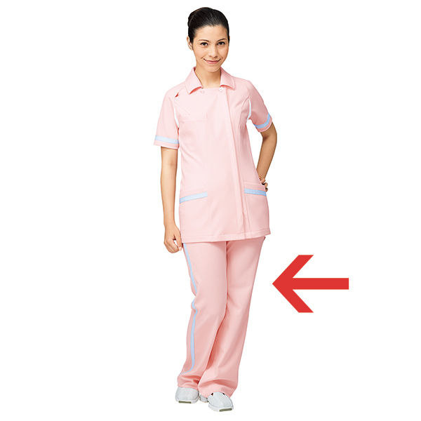 ルコックスポルティフ チェックテープセミブーツカットパンツ（女性用） UQW2014-9 ピンク L 医療白衣 ナースパンツ（直送品）