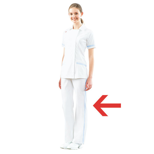 ルコックスポルティフ チェックテープセミブーツカットパンツ（女性用） UQW2014 バニラホワイト M 医療白衣 ナースパンツ（直送品）