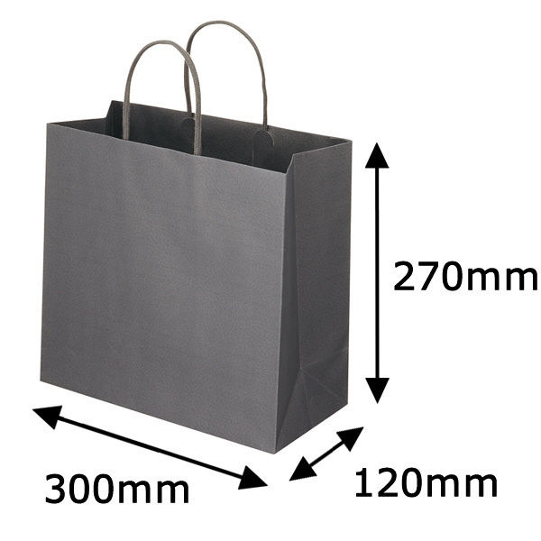 レザートーン手提袋　丸紐　クールグレー　L　1セット（50枚：10枚入×5袋）　スーパーバッグ  オリジナル