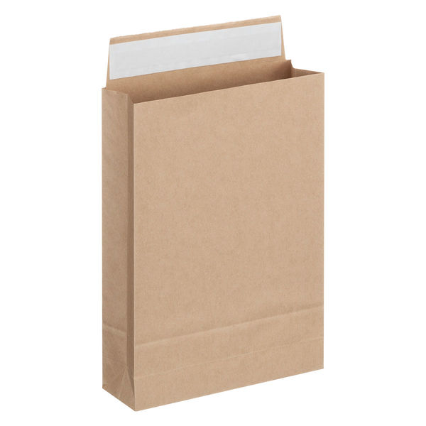 「現場のチカラ」 スーパーバッグ 宅配袋（紙製） 茶 特小サイズ 封かんシール付 1パック（100枚入）  オリジナル