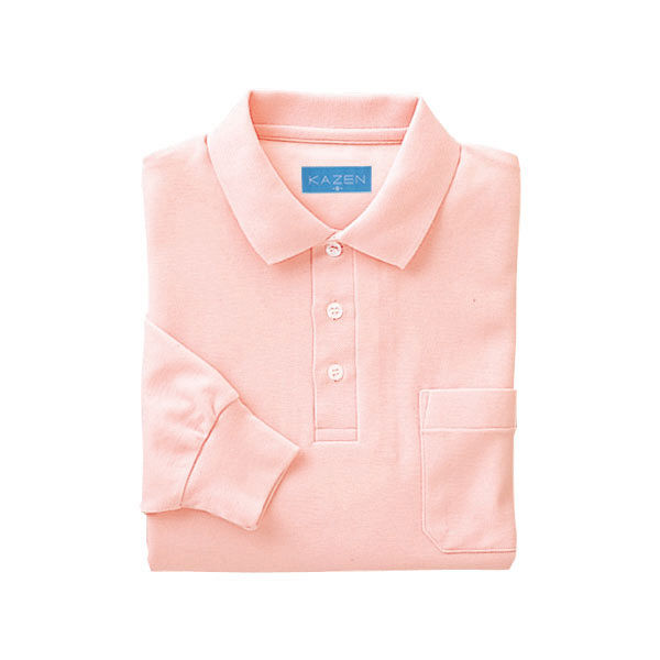 KAZEN（カゼン） ポロシャツ（長袖） ピンク S 231-23 1着（直送品）