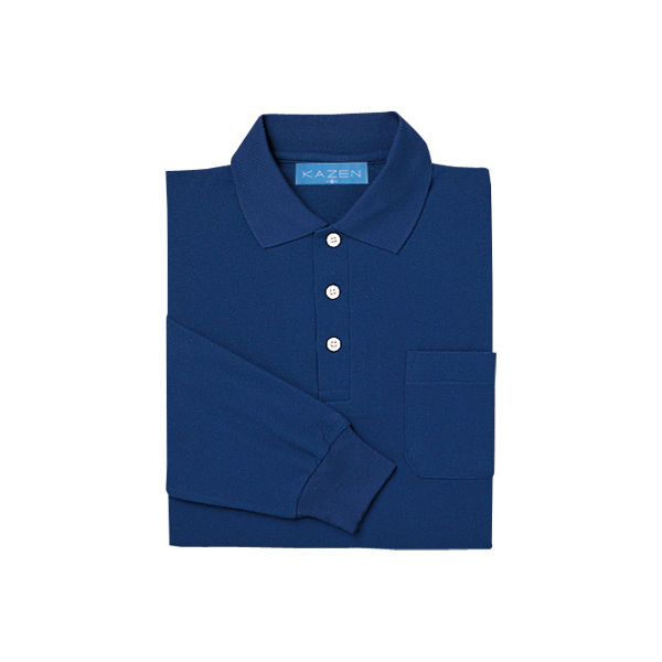 KAZEN（カゼン） ポロシャツ（長袖） ネイビー S 231-28 1着（直送品）