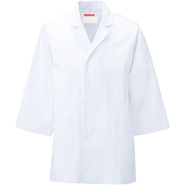 KAZEN（カゼン） 男性用衿付き調理衣七分袖 ホワイト L 313-60 1着（直送品）