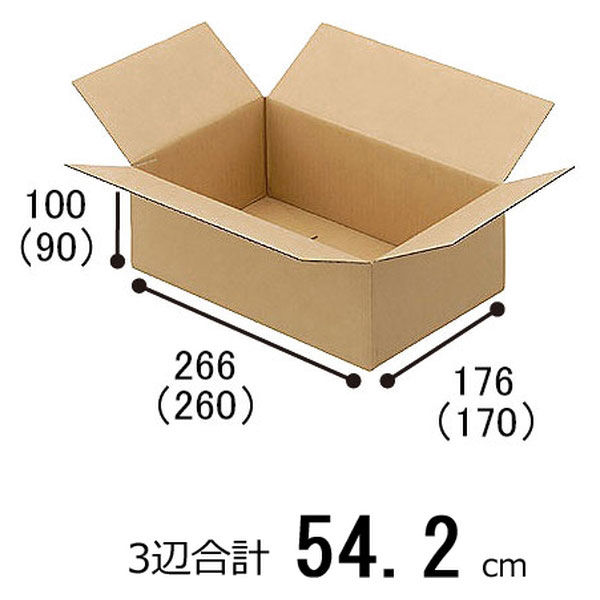 【60サイズ】 ワンタッチ式 宅配ダンボール No.8 幅266×奥行176×高さ100mm 1梱包（60枚入）