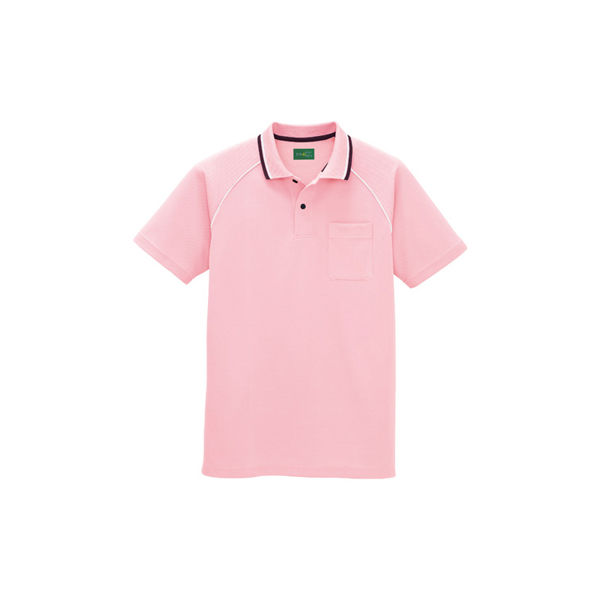 AITOZ（アイトス） ユニセックス 大きいサイズ 制電半袖ポロシャツ ピンク 4L AZ-50005 1着（直送品）