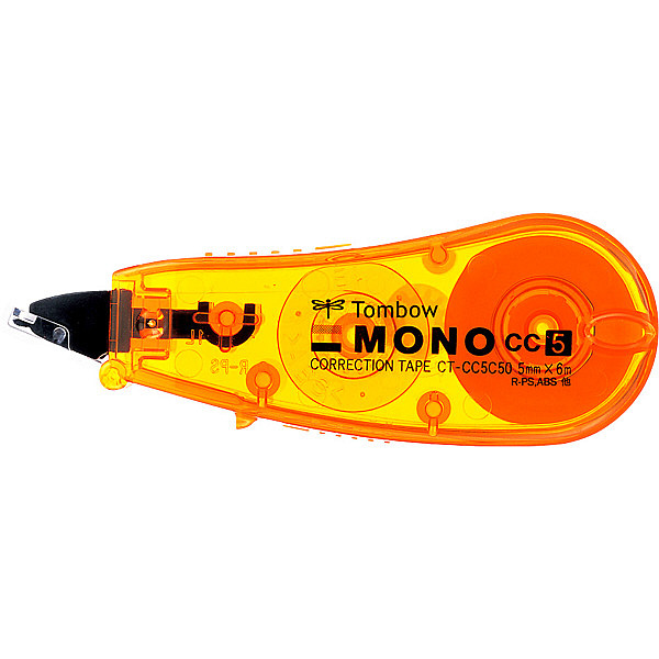 トンボ鉛筆【MONO】修正テープ 使いきりタイプ モノCC5C 5mm×6m オレンジ CT-CC5C50　5個　（直送品）