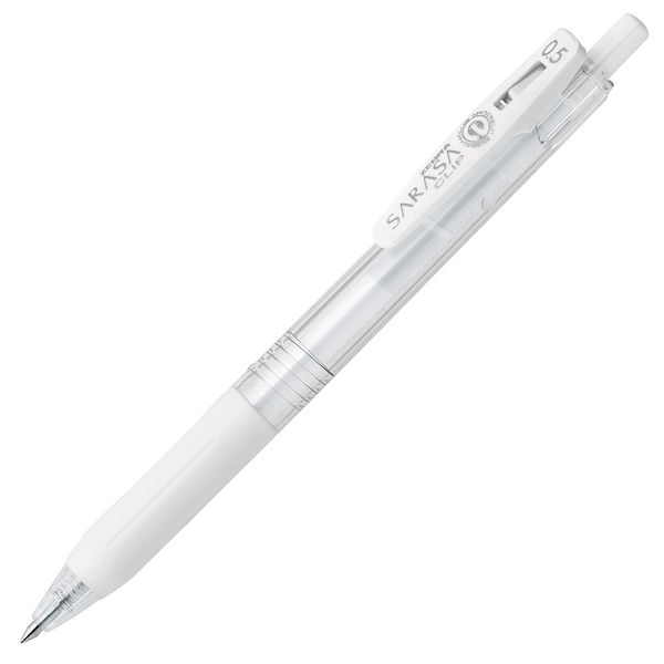 ゲルインクボールペン サラサクリップ ノック式 0.5mm ミルクホワイト 白 10本 JJ15-MKW ゼブラ
