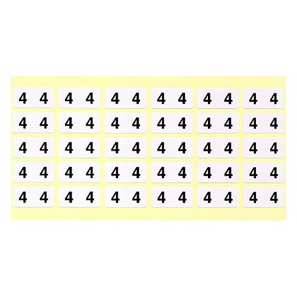 フィリオ　ナンバーラベル シール（モノクロ）　「4」　MS-NR4　1パック（150片入）