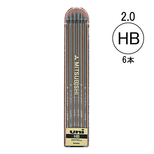 三菱鉛筆(uni) ユニホルダー シャープ替芯 HB 2mm ULNHB 1ケース（6本入）