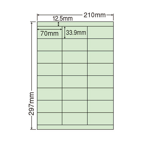東洋印刷 ナナカラーラベル マルチタイプカラーラベル再剥離タイプ  グリーン A4 24面 1ケース（500シート） CL48FHG（直送品）