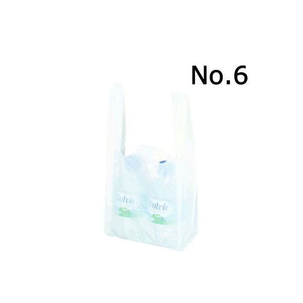 国産レジ袋　乳白　6号　1セット（12000枚：3000枚入×4箱）　福助工業  オリジナル