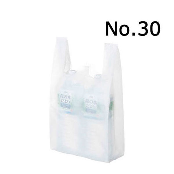 国産レジ袋　乳白　30号　1セット（12000枚：1000枚入×12箱）　福助工業  オリジナル