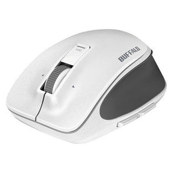 バッファロー 無線（ワイヤレス）マウス（静音）Premium Fitマウス ホワイト ブルーLED式/5ボタン/静音タイプ/横スクロール BSMBW500MWH