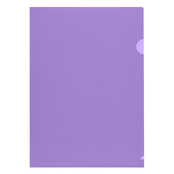 プラス 高透明カラークリアホルダー A4 パープル 紫 1セット（30枚） ファイル 80165