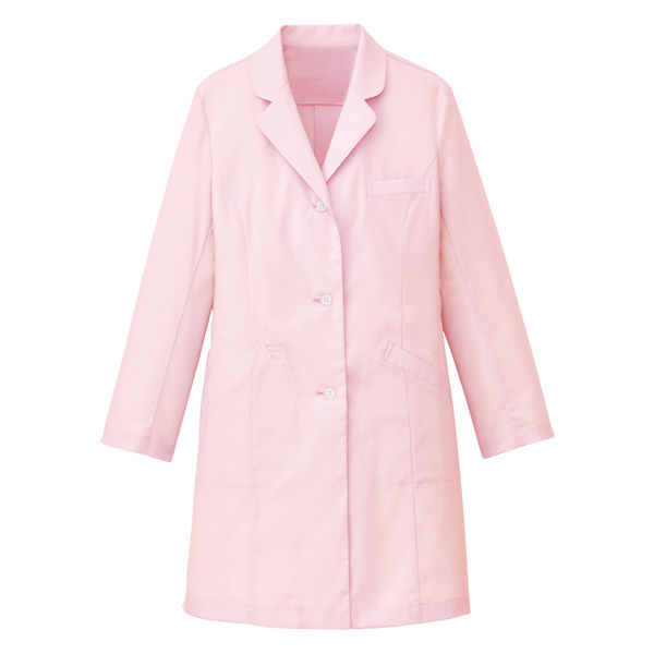 タップ レディス診察衣（ハーフ丈）AKL210-13 長袖 シングル ピンク S ドクターコート 薬局衣
