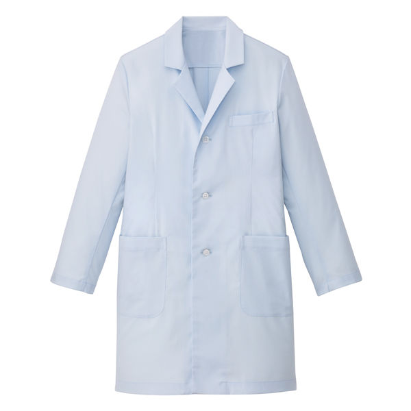 タップ メンズ診察衣（ハーフ丈）AKL200-11 長袖 シングル サックスブルー LL ドクターコート 薬局衣
