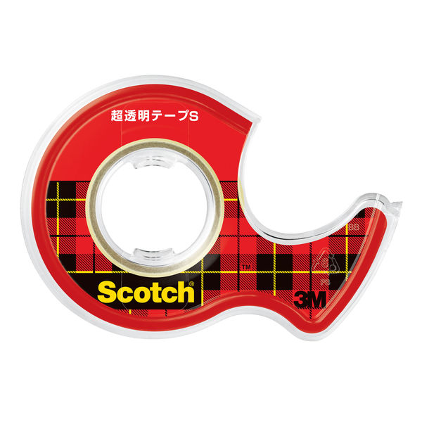 スコッチ 超透明テープS 小巻 1インチ 巻芯経25mm ディスペンサー付 幅15mm×長さ10m 10個 スリーエム CC1510-D-N（直送品）