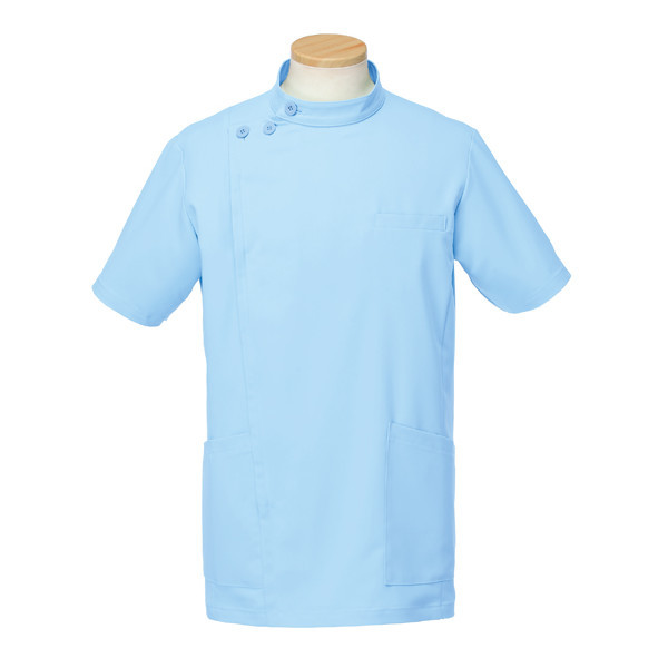 ヤギコーポレーション リゼルヴァ 医療白衣 半袖ケーシージャケット メンズ R8796 ブルー S 1枚（取寄品）