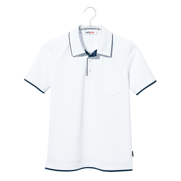 ヤギコーポレーション ユニフィット 介護ユニフォーム 半袖ポロシャツ ユニセックス NW8993 ホワイト L 1枚（取寄品）