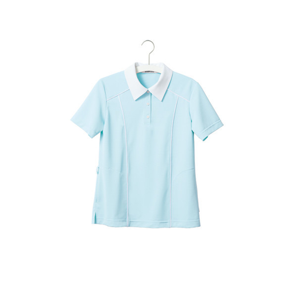 ヤギコーポレーション ユニフィット 介護ユニフォーム 半袖ポロシャツ レディス UF8133 ブルー 15号 1枚（取寄品）