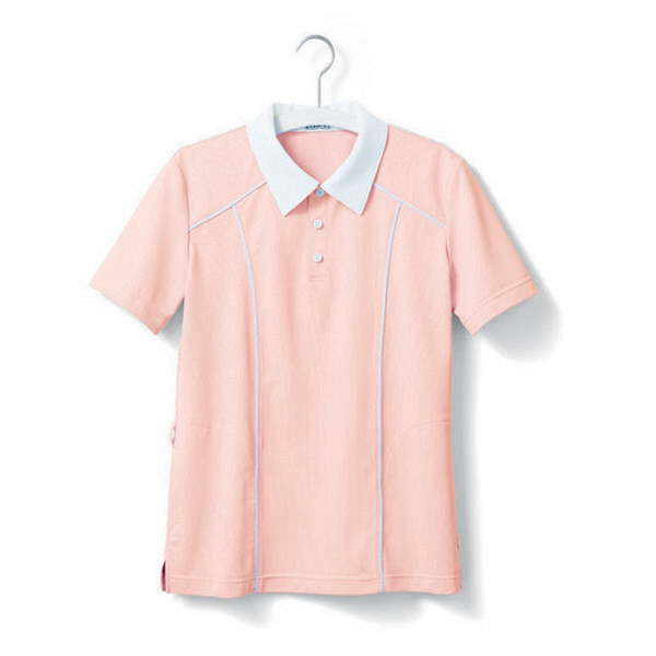 ヤギコーポレーション ユニフィット 介護ユニフォーム 半袖ポロシャツ ユニセックス UF8183 ピンク M 1枚（取寄品）