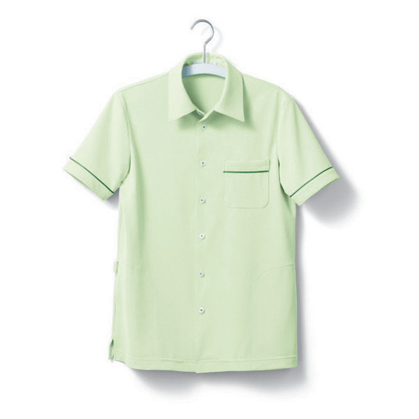 ヤギコーポレーション ユニフィット 介護ユニフォーム 半袖ニットシャツ ユニセックス UF8185 グリーン XS 1枚（取寄品）