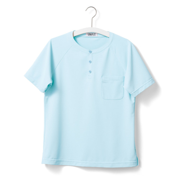 ヤギコーポレーション ユニフィット 介護ユニフォーム 半袖Tシャツ ユニセックス UF8187 ブルー XXS 1枚（取寄品）
