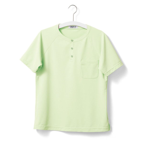 ヤギコーポレーション ユニフィット 介護ユニフォーム 半袖Tシャツ ユニセックス UF8187 グリーン XXS 1枚（取寄品）