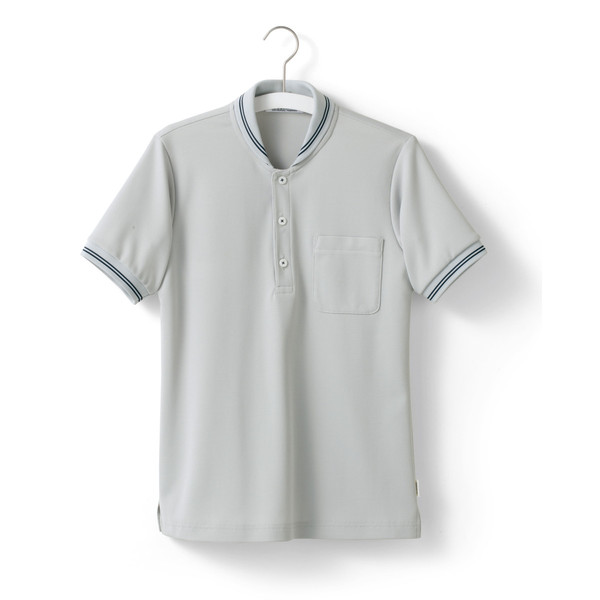ヤギコーポレーション ユニフィット 介護ユニフォーム 半袖ポロシャツ ユニセックス UF8373 グレイ S 1枚（取寄品）