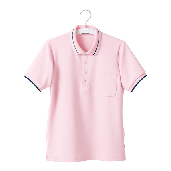 ヤギコーポレーション ユニフィット 介護ユニフォーム 半袖ポロシャツ ユニセックス UF8375 ピンク XXS 1枚（取寄品）