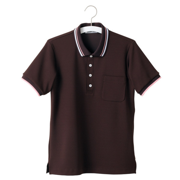 ヤギコーポレーション ユニフィット 介護ユニフォーム 半袖ポロシャツ ユニセックス UF8375 ブラウン S 1枚（取寄品）
