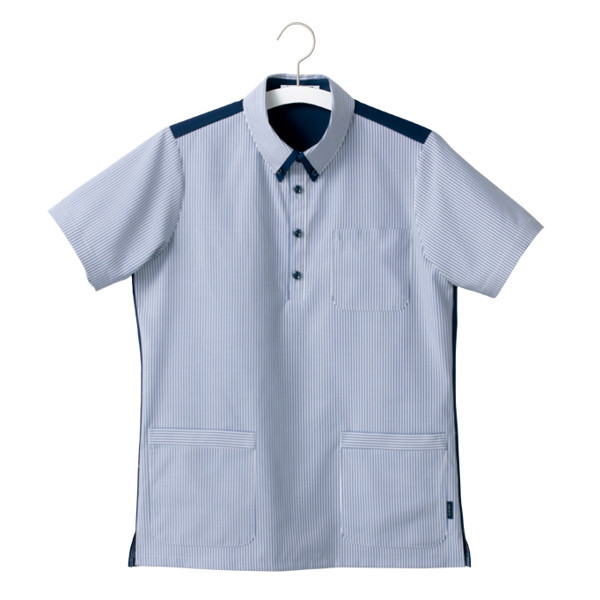 ヤギコーポレーション ユニフィット 介護ユニフォーム 半袖ケアシャツ ユニセックス UF8377 ネイビー XS 1枚（取寄品）